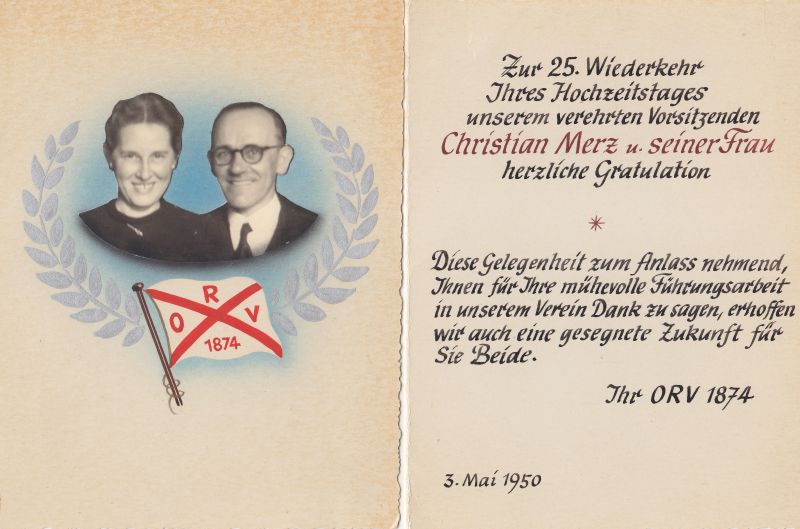 1950 – Glückwünsche zur Silberhochzeit