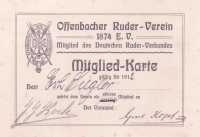 1912 – Mitgliedsausweis von E. Siegler