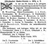 1911 – Bekanntmachung Vorstand